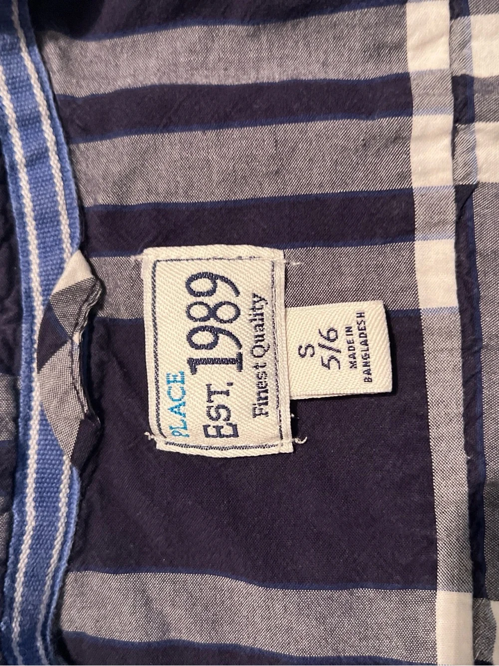 The Children's Place Navy and Light Blue Striped Button-Down Shirt